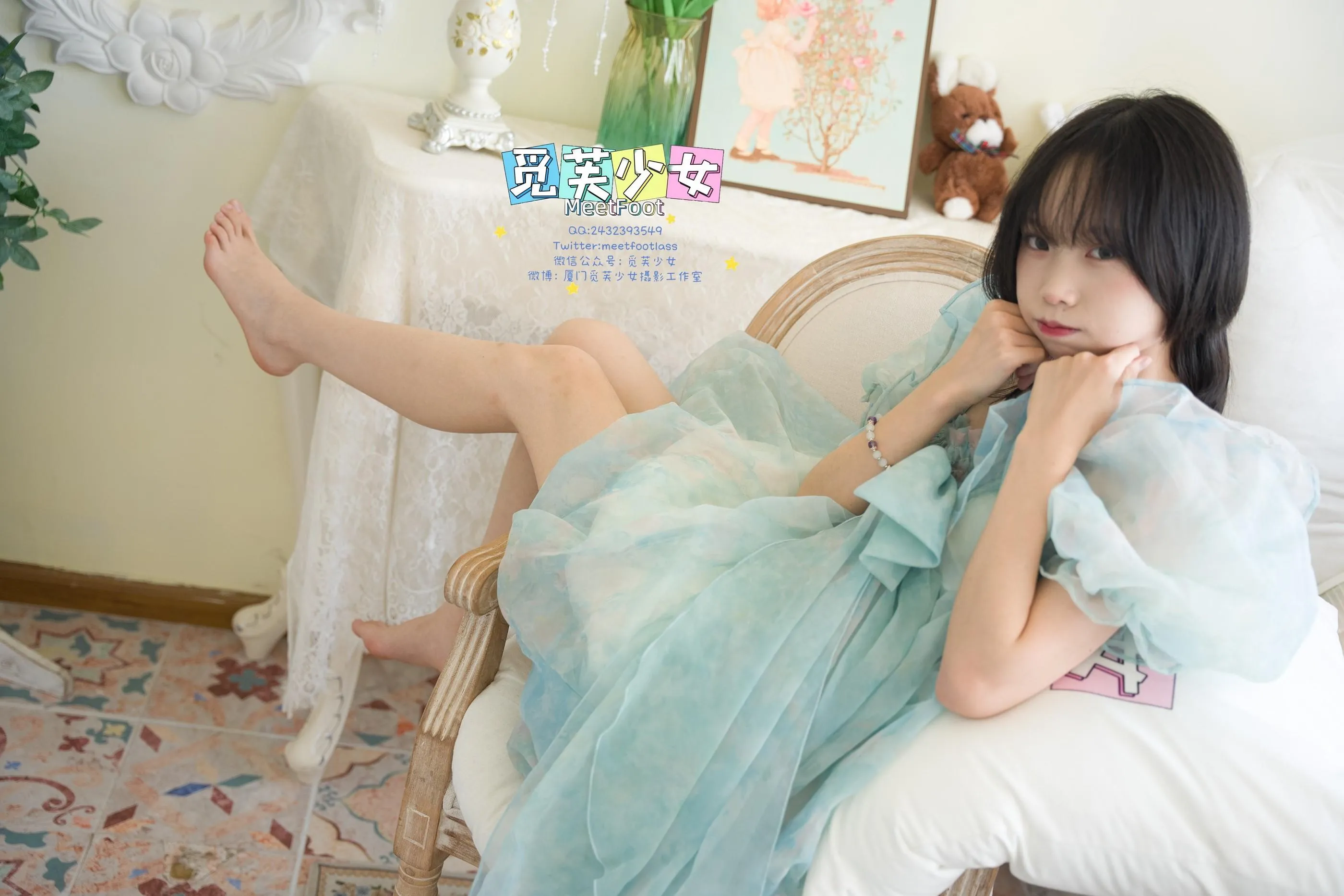 觅芙少女 NO.033 小婉-一袭蓝色纱裙构筑今晚浪漫的梦境-PIC [249P]插图4